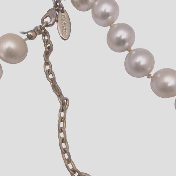 Cream Pearl Necklace- George Choker  Vintage Retro 15-18  " READ - Picture 5 of 7